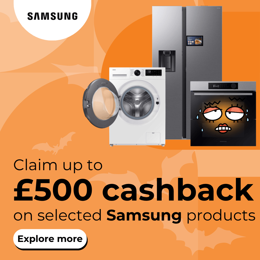 Claim up to £500 cashback on selected Samsung products